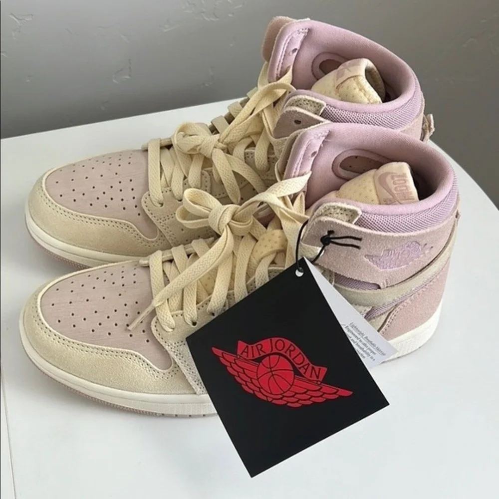 Air Jordan 1 Zoom CMFT High Pink Beige Womens 8.5 NWT Sneakers‎